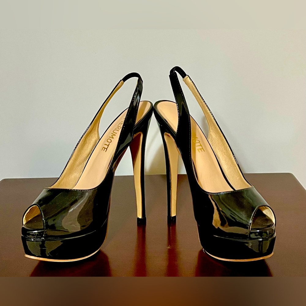 MERUMOTE Women Slingback Shoes Peep Toe Platform 6 inch Heels.Size 6. WORN ONCE